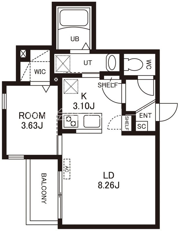 Cherim竹下WEST 203号室 間取り