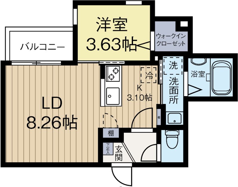 Cherim竹下WEST 203号室 間取り