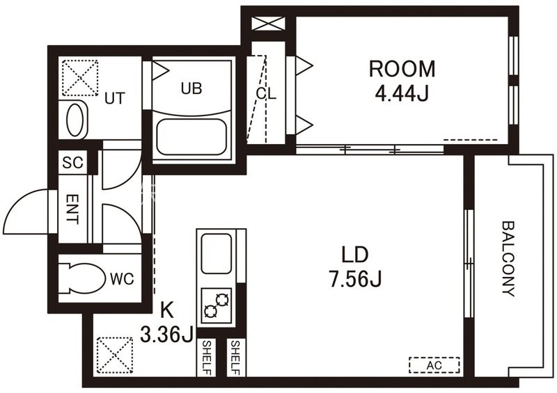 Cherim竹下WEST 201号室 間取り