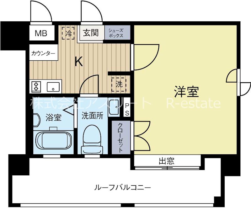 クレタ県庁前 907号室 間取り