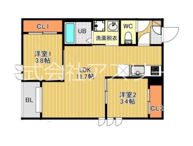 REGALESTサンメゾン箱崎 301号室 間取り