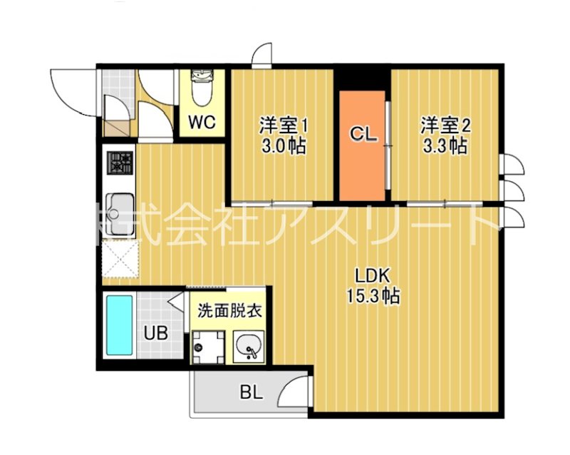 REGALESTサンメゾン箱崎 303号室 間取り