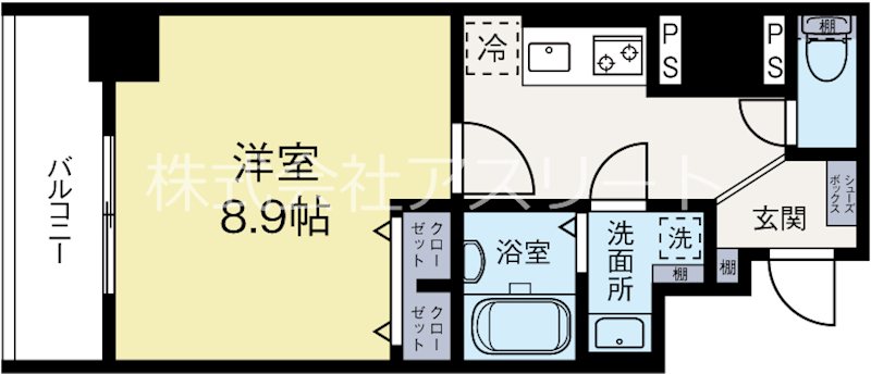 ピタゴラ箱崎 202号室 間取り