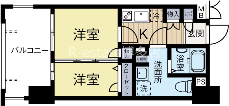 グランフォーレ箱崎アネックス 805号室 間取り