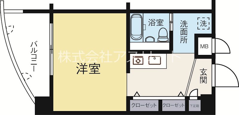 ピュアドーム博多レビュー 1401号室 間取り