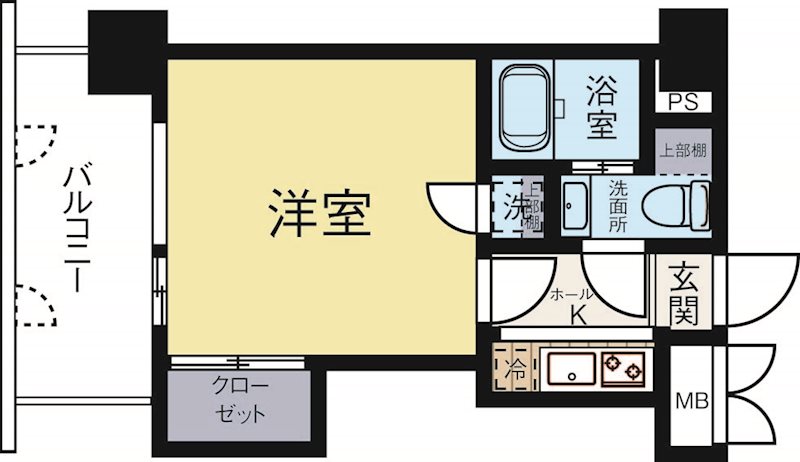 エステートモア博多グランB棟 716号室 間取り