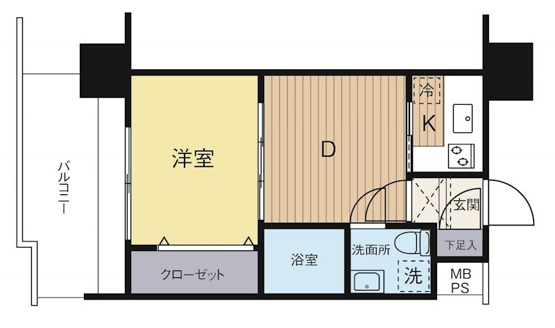 エステートモア警固本通り 1402号室 間取り