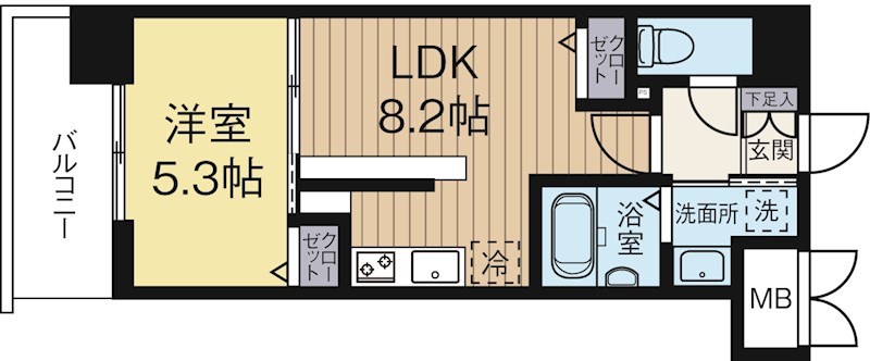 パルククレール博多 401号室 間取り