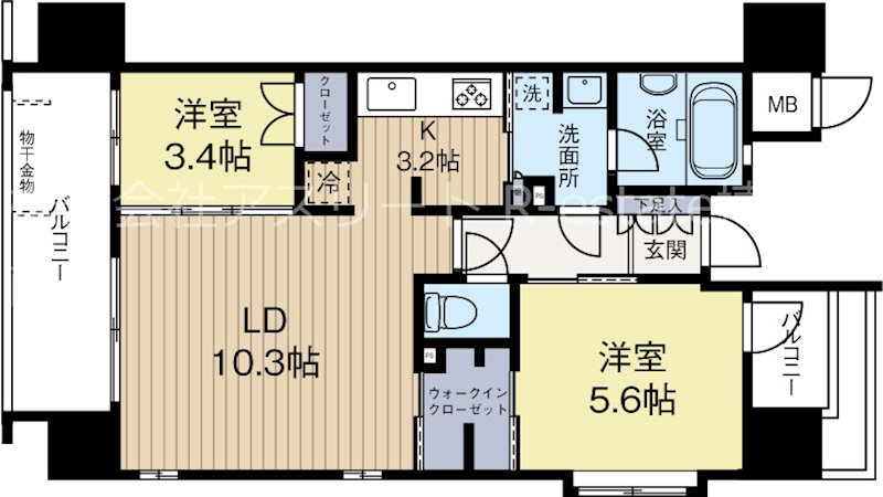 アクタス博多アネックス 803号室 間取り