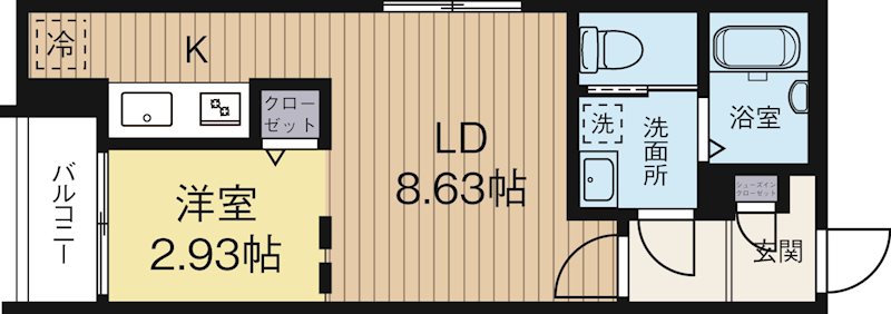 Branche博多住吉 503号室 間取り
