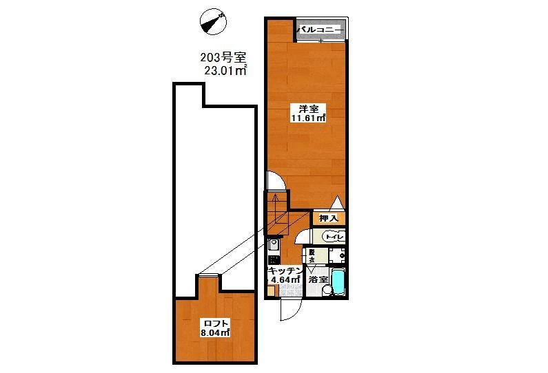 ルオブランジェ 203号室 間取り