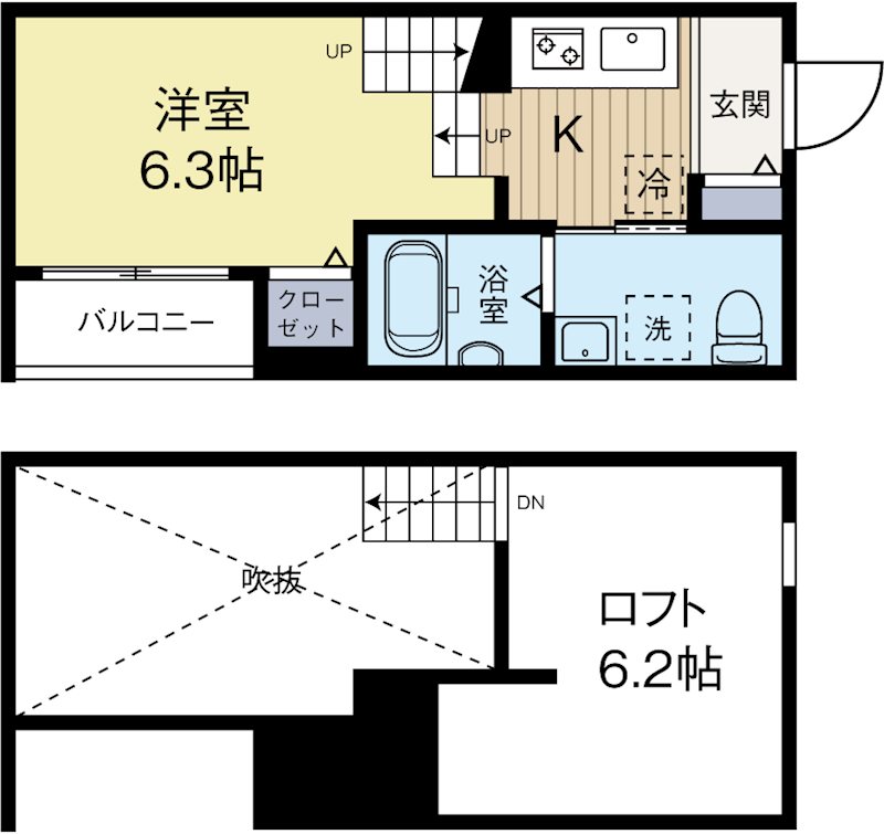 プランドール博多駅東 201号室 間取り