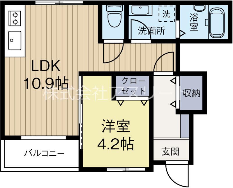 ウノクラシオン 101号室 間取り