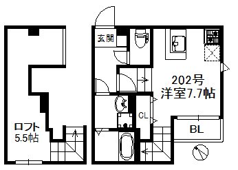 SAKURA HAKATA 202号室 間取り