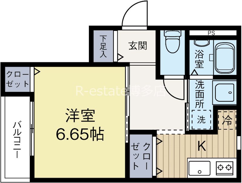 パピヨン箱崎宮前 202号室 間取り