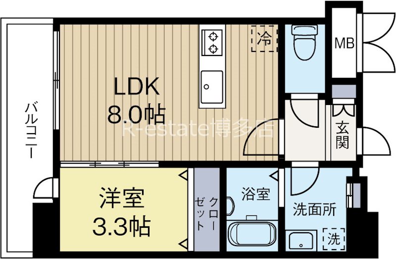 イクシオン博多 602号室 間取り