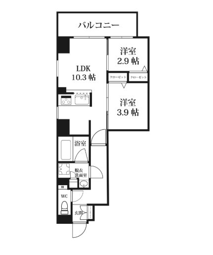 MODERN PALAZZO博多Bay 201号室 間取り