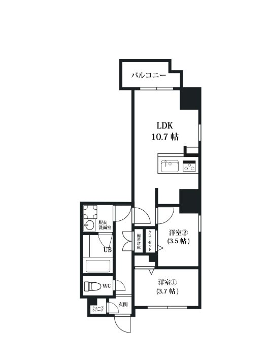 MODERN PALAZZO博多Bay 202号室 間取り