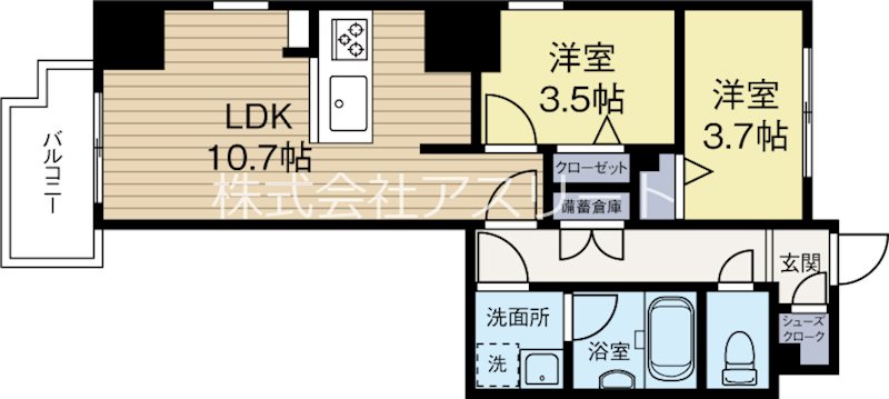 MODERN PALAZZO博多Bay 202号室 間取り