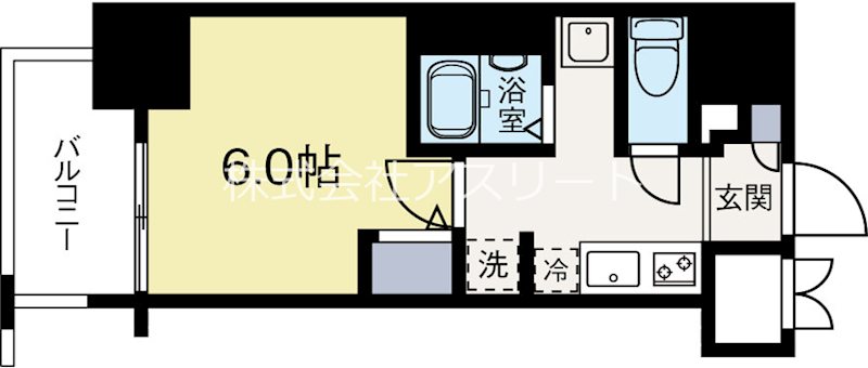 エルプレイス天神南 1307号室 間取り