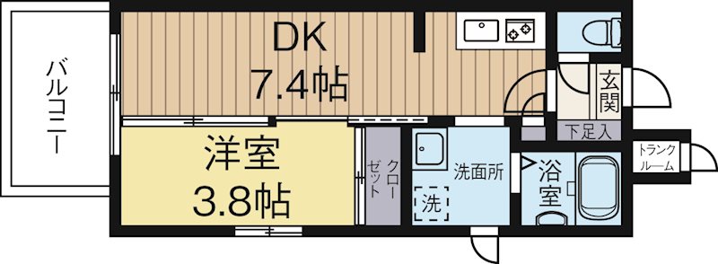 サヴォイテンジンスクワイヤー 1319号室 間取り