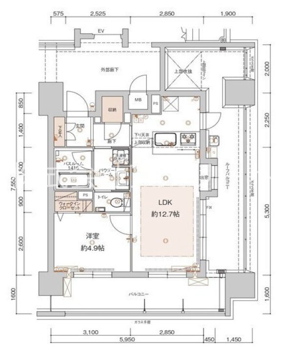 アクタス薬院グランプレイス 1502号室 間取り
