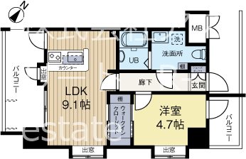 サヴォイブロードストリート 406号室 間取り