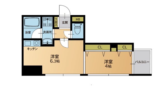 Ruis HAKATA 601号室 間取り