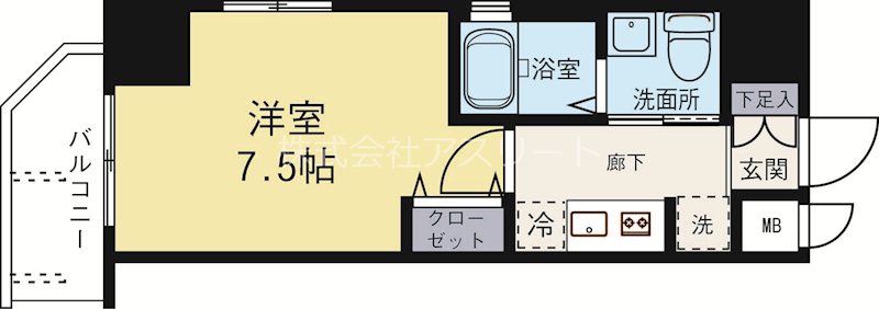 エステムコート博多駅前アヴェール 801号室 間取り