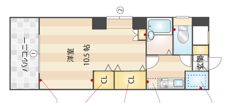 ラポート博多 501号室 間取り