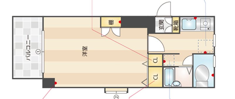 ラポート博多 408号室 間取り