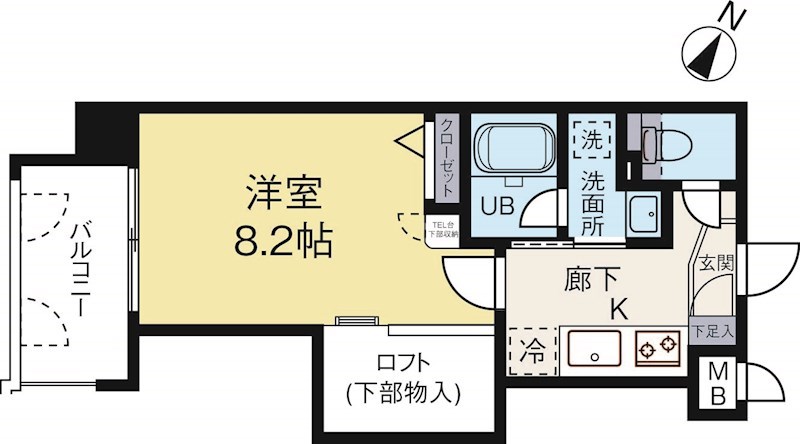 アクタス天神2 204号室 間取り