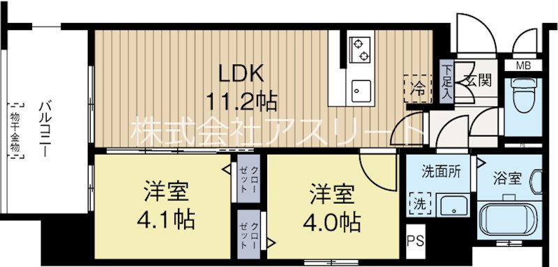グランフォーレ千早プレミア 918号室 間取り