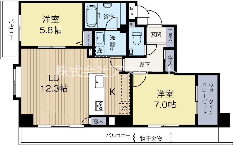 プライマル福岡平尾 301号室 間取り