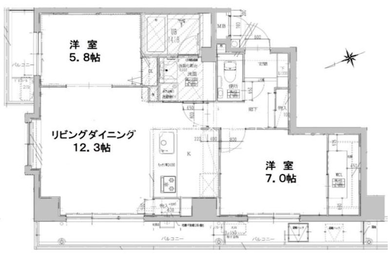 プライマル福岡平尾 301号室 間取り