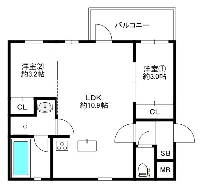 MODERN ASPIRATION 薬院Court  502号室 間取り