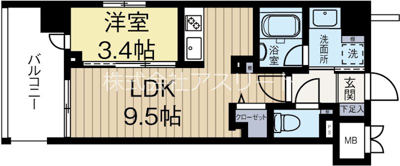 ウェルブライト美野島 705号室 間取り