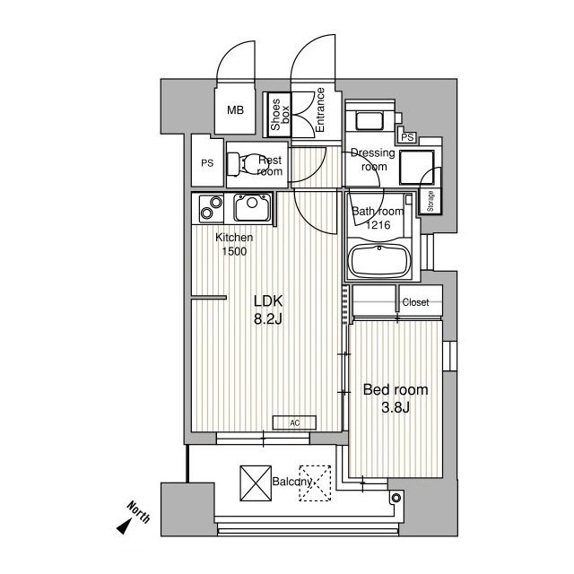 ラクレイス県庁口 713号室 間取り