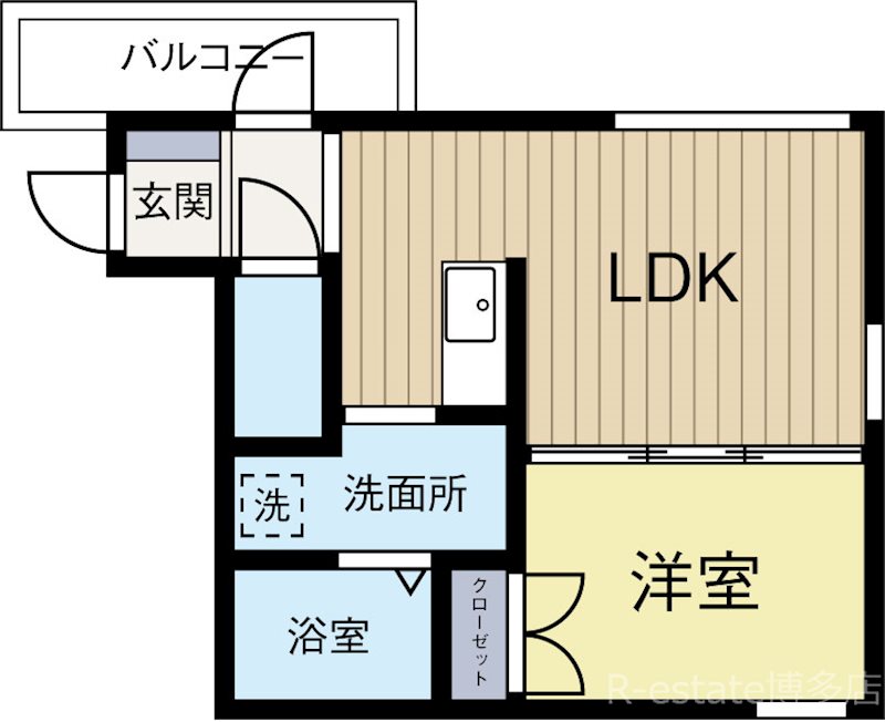 カトラス天神南 202号室 間取り