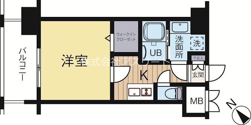 エンクレスト天神MODE 1405号室 間取り