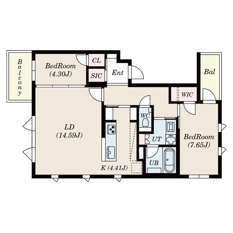 S-RESIDENCE平尾WEST 401号室 間取り