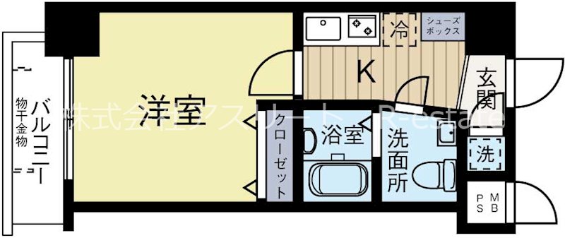 エンクレスト博多駅前 601号室 間取り