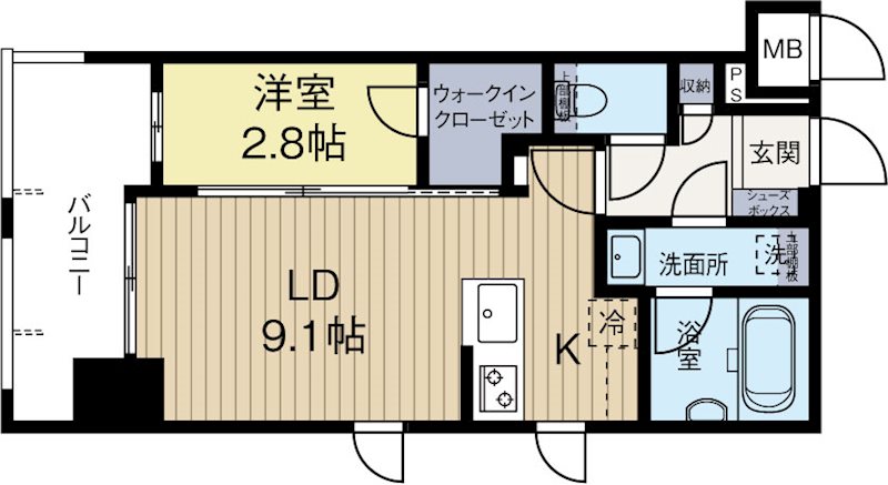 LANDIC STUDIO博多 1001号室 間取り