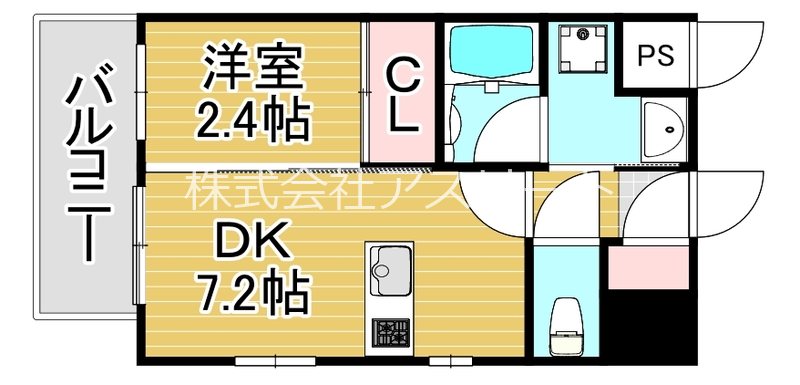 リアンシエルブルーJR香椎 201号室 間取り