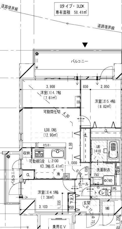 モダンパラッツォ住吉 701号室 間取り
