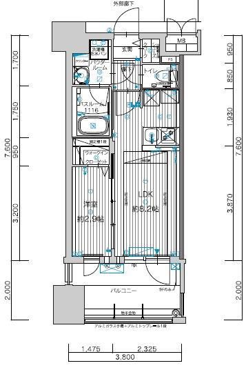 グランフォーレ千早マークスクエア　イーストウイング 303号室 間取り