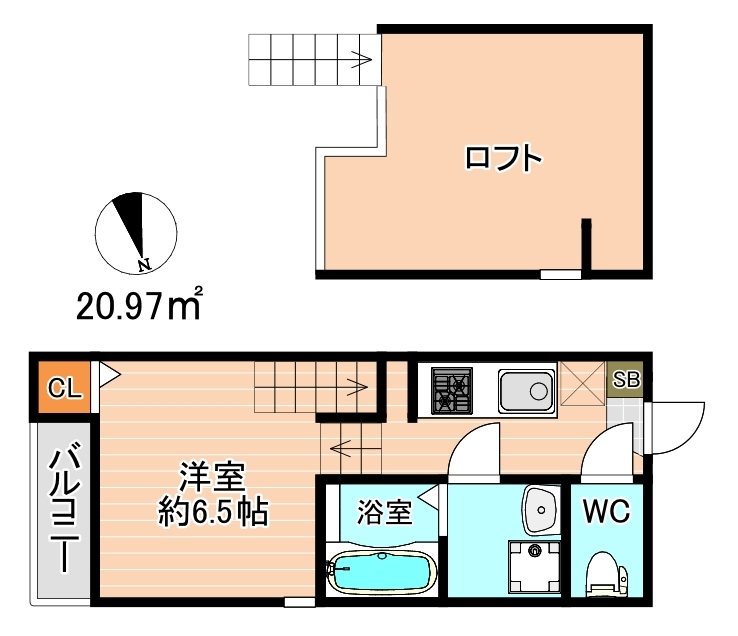 ハーモニーテラス馬出2 201号室 間取り
