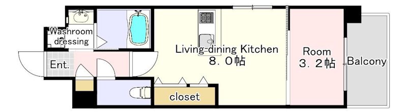 YSP県庁前 803号室 間取り