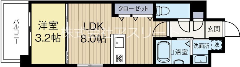 YSP県庁前 803号室 間取り