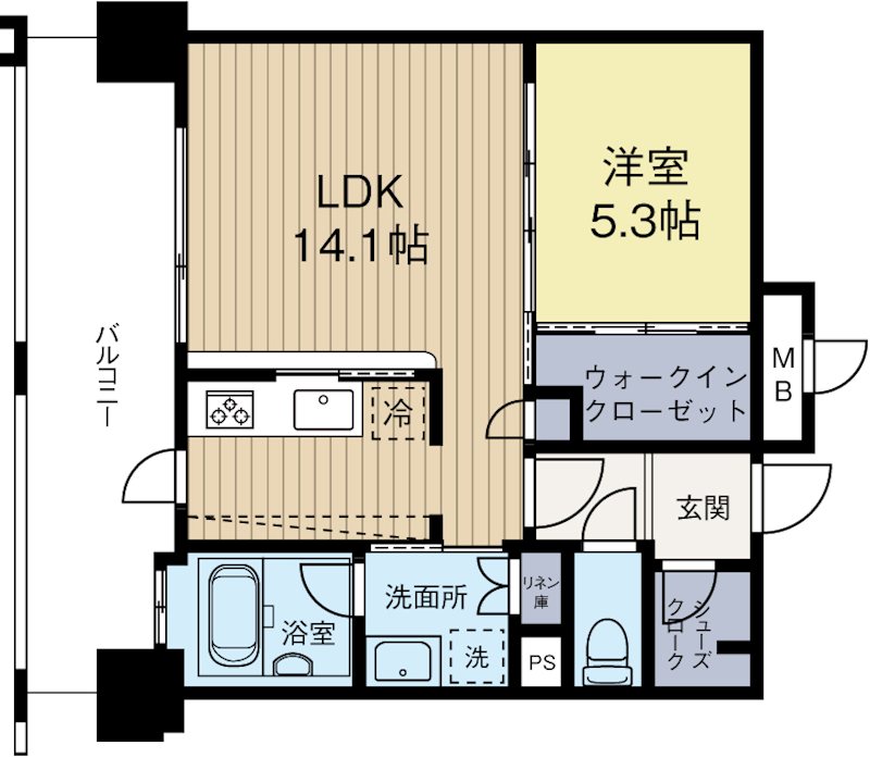 エンクレストGRAN博多駅前 1102号室 間取り